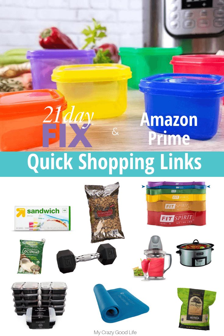 Ready to start the 21 Day Fix? This list of 21 Day Fix Amazon Prime shopping links will same you time and money, and most will be at your door in 2 days! 