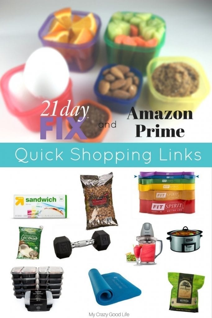 Ready to start the 21 Day Fix? This list of 21 Day Fix Amazon shopping links will same you time and money, and most will be at your door in 2 days! If you don't have Amazon Prime, there's a link here for a free 30 day trial.