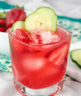 This strawberry and cucumber margarita is a refreshing twist on a classic drink! Perfect for relaxing at the end of the day with a delicious drink!