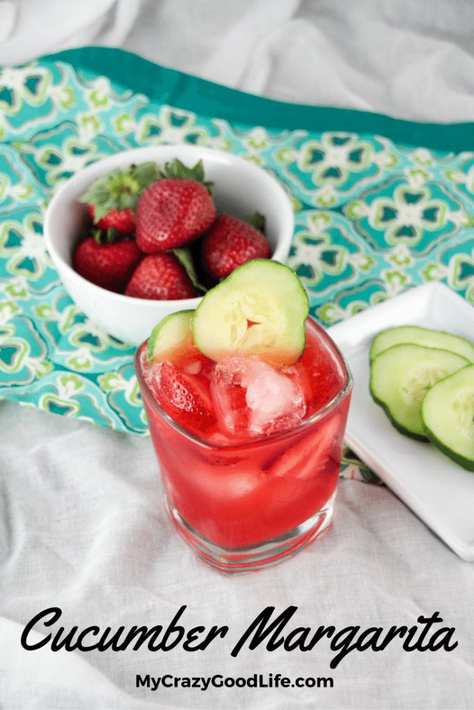 This strawberry and cucumber margarita is a refreshing twist on a classic drink! Perfect for relaxing at the end of the day with a delicious drink! 