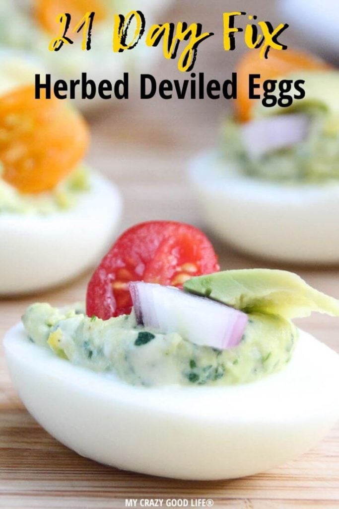 a pin showing 21 day fix deviled egg recipe