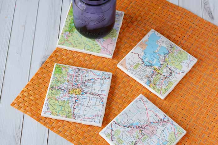 Being a travel lover is hard when there are no trips on the horizon. Fill the travel gap with these DIY Map Coasters, show off your love of travel in style!