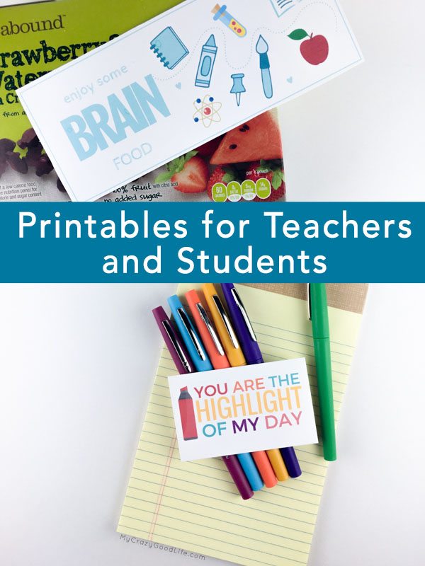 These adorable printables for teachers and students are perfect for acknowledging those who need a little smile today with a snack or small gift! 