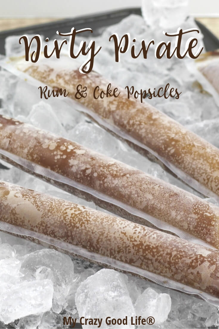 rum and coke popsicles frozen and on ice