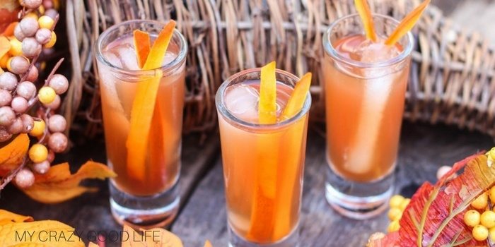 Apple Cider Margarita Shooters with Pumpkin Zest are a great way to turn fall into margarita season! Celebrate the season with this awesome drink recipe. 