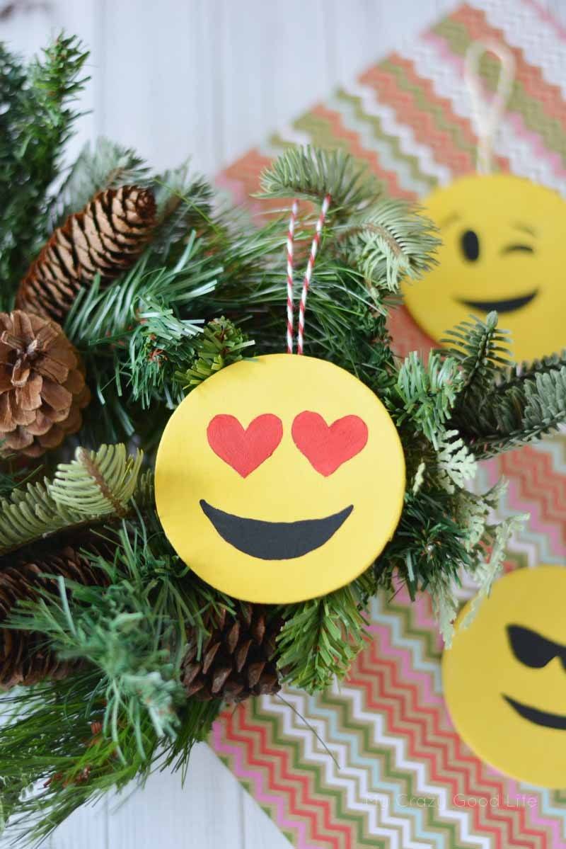 It seems like as the weather gets colder it's a great time for crafts! These emoji ornaments are easy to make and fun for everyone.