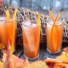 image of three glasses of Apple Cider Margarita Shooters with pumpkin zest
