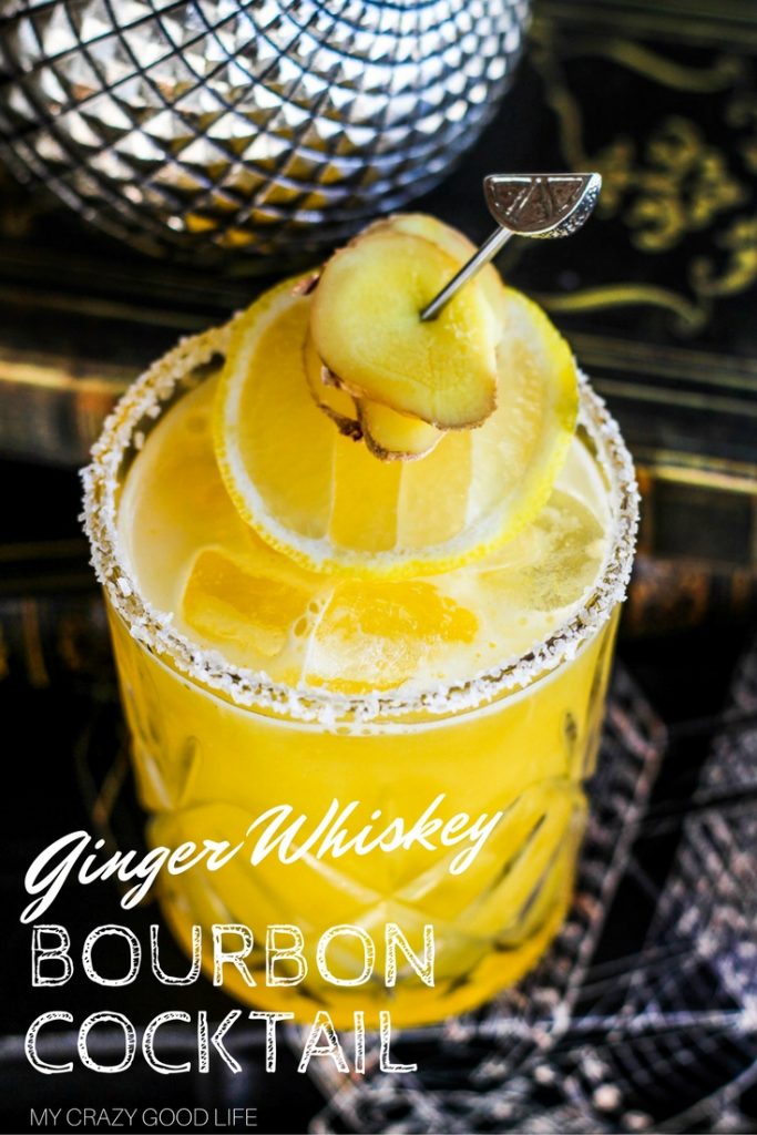 This Ginger Whiskey Bourbon Cocktail is not only beautiful, it's tasty! This one cocktail will be a hit for your next party or gathering as well! 