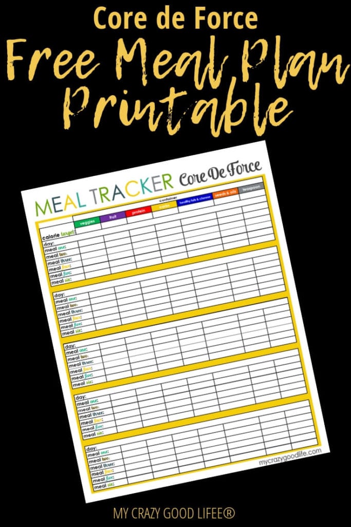 Core de Force is a Beachbody program that combines MMA with Boxing and cardio. The Core De Force nutrition plan is based on colored containers and counting macros so I thought these meal plan printables would come in handy! #cdf #coredeforce