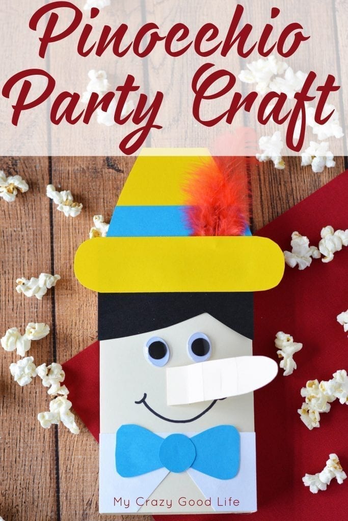 This easy Pinocchio party craft will help you enjoy movie night! Don't forget to grab Pinocchio on Blu Ray today!