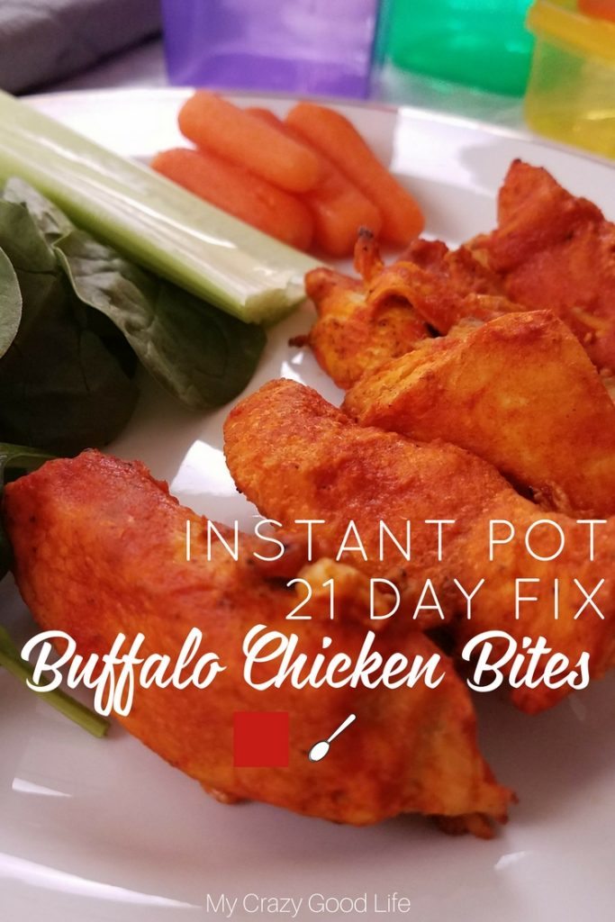 These 21 Day Fix Buffalo Chicken Bites will satisfy your craving! These Instant Pot Buffalo Chicken Bites can be made from fresh or frozen chicken. #21dayfix #instantpot #recipes #beachbody #pressurecooker