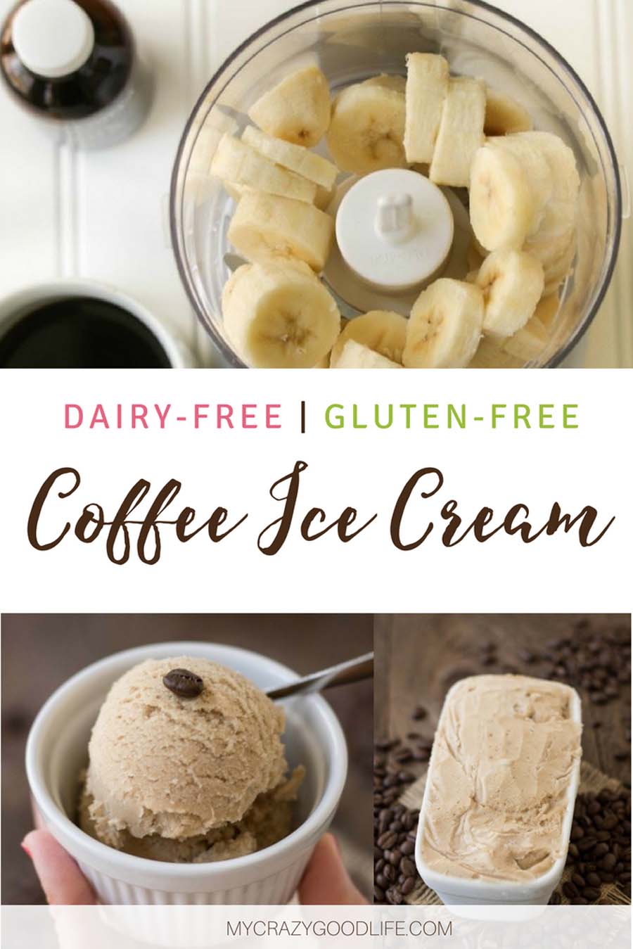 This Dairy Free Coffee Ice Cream uses only four ingredients. I'm not going to say it's healthy, but... it's definitely a healthier ice cream choice. It's the perfect 21 Day Fix dessert!
