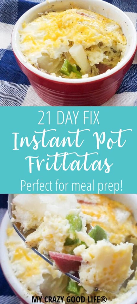 These healthy mini Frittatas are the perfect grab and go breakfast! Make them in your Instant Pot on meal prep day and eat them all week. Healthy Breakfast Recipe | #21dayfix | #InstantPot | Instant Pot Breakfast Recipes