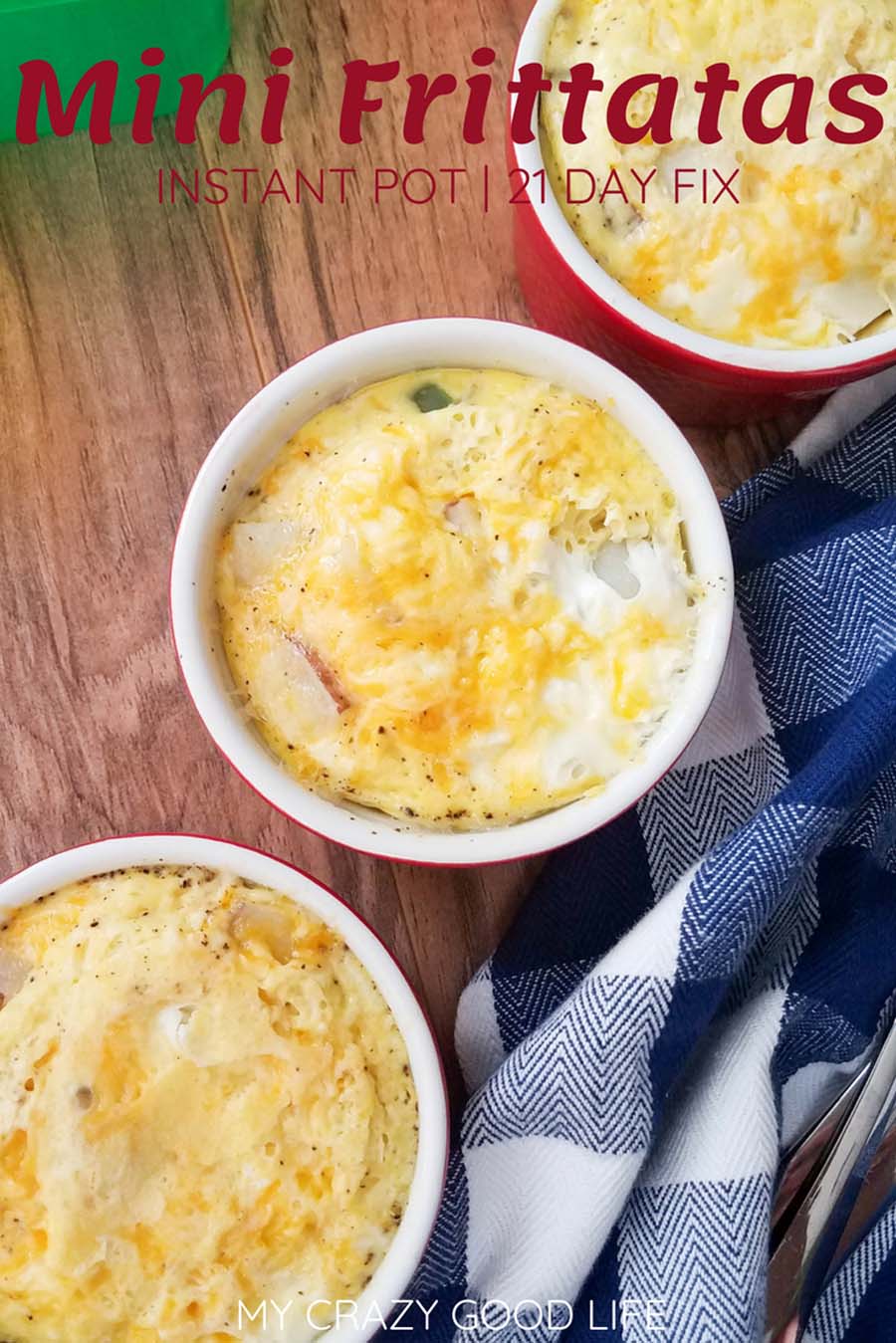 These healthy mini Frittatas are the perfect grab and go breakfast! Make them in your Instant Pot on meal prep day and eat them all week. Healthy Breakfast Recipe | #21dayfix | #InstantPot | Instant Pot Breakfast Recipes