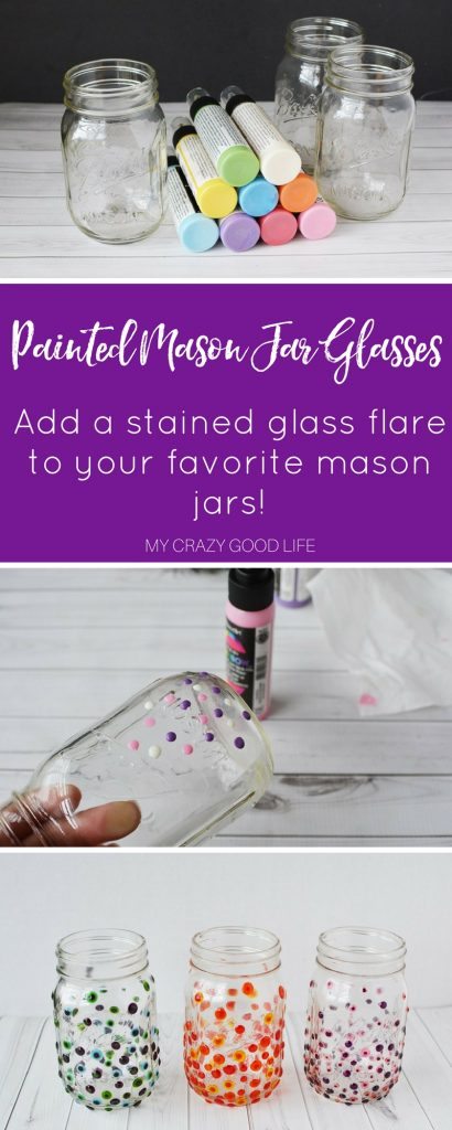 Painted Mason Jar Glasses | My Crazy Good Life