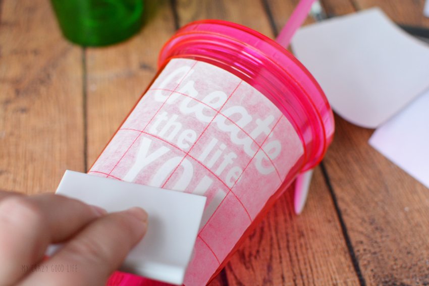 Reusable Plastic Cups with Cricut Dry Erase Labels