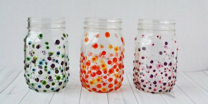 Hand Painted Mason Jar Glasses | Easy Glass Craft