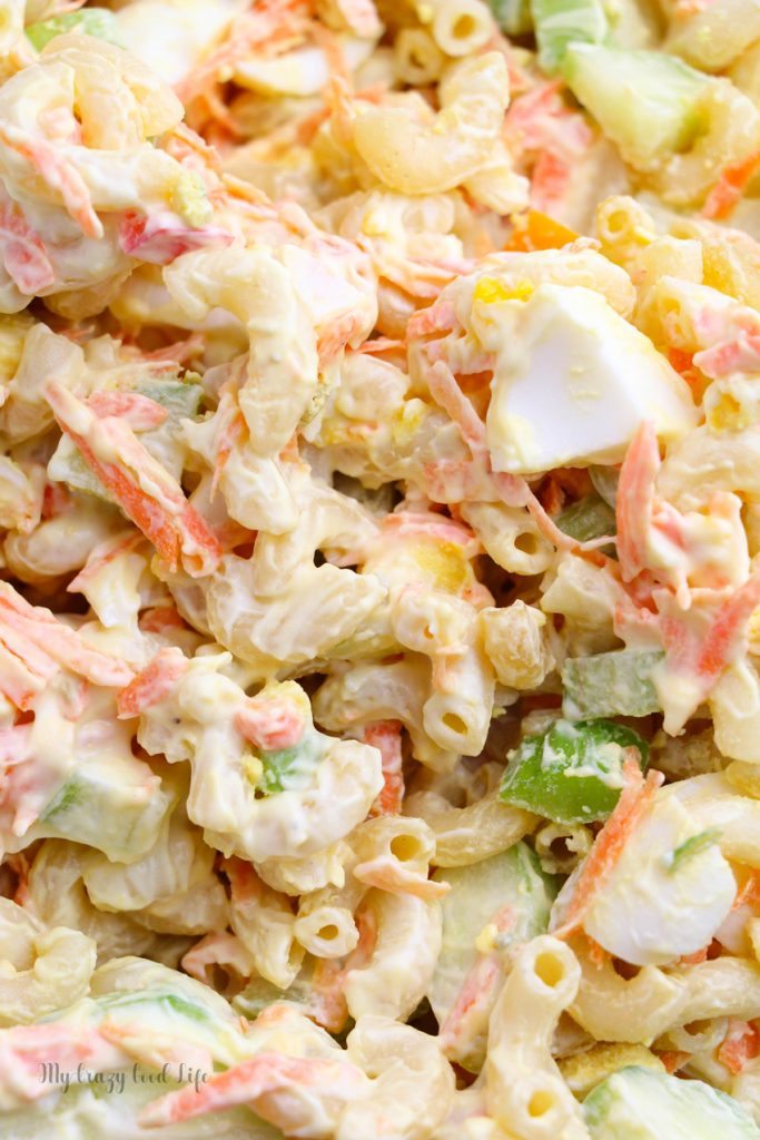 close up pasta salad