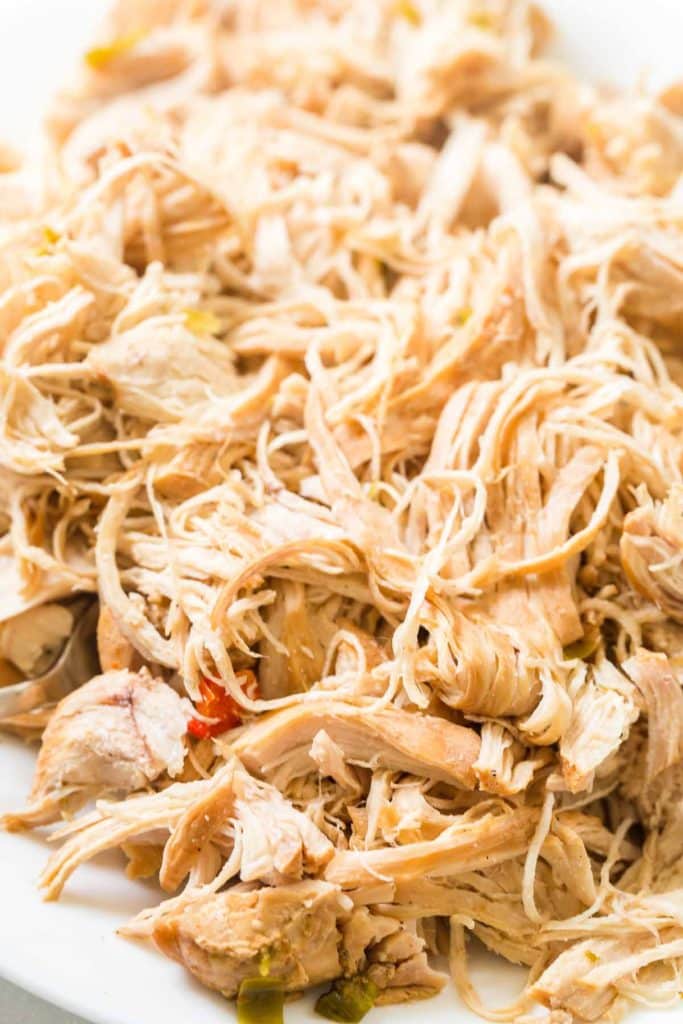 shredded, cooked chicken