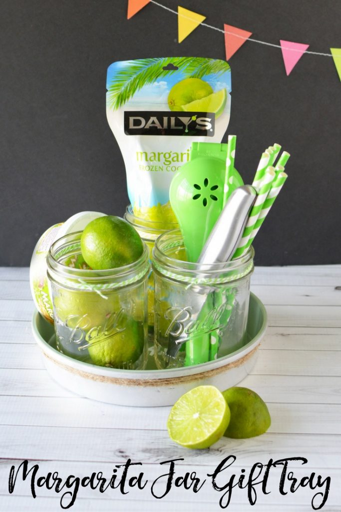 It's no secret how I feel about margaritas right? Well this margarita jar gift tray is the perfect DIY project for margarita lovers everywhere! 