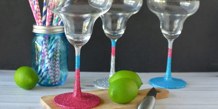 DIY Glitter Margarita Glasses