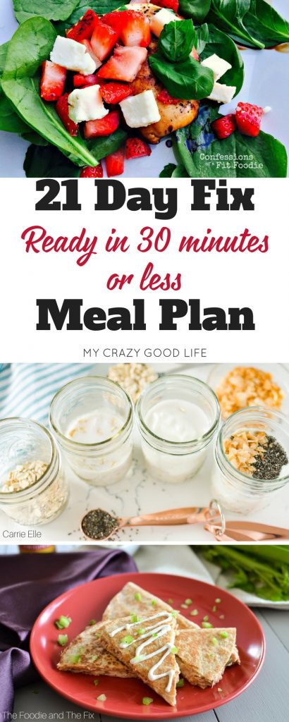 21 Day Fix 30 Days of Meal Plans | My Crazy Good Life