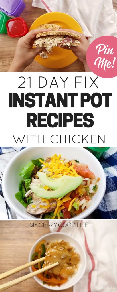 Sticking to my 21 Day Fix plan is easier than ever with these 21 Day Fix Instant Pot chicken recipes. They're quick and easy thanks to the Instant Pot! 