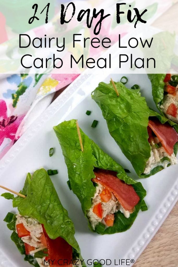 I'm always on the hunt for great 21 Day Fix dairy free low carb meal plan options. Meal prep and planning is a must for me. I've turned the 21 Day Fix into a permanent healthy lifestyle choice so I need to be prepared. 21 Day Fix Low Carb Meal Plan | 21 Day Fix Dairy Free Meal Plan | 21 Day Fix Meal Plan | 21 Day Fix
