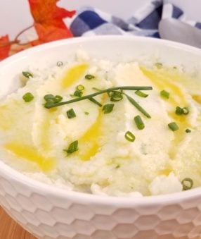 We are heading into the holiday season and my family will want to see classics like these pressure cooker mashed potatoes with cauliflower on the menu.