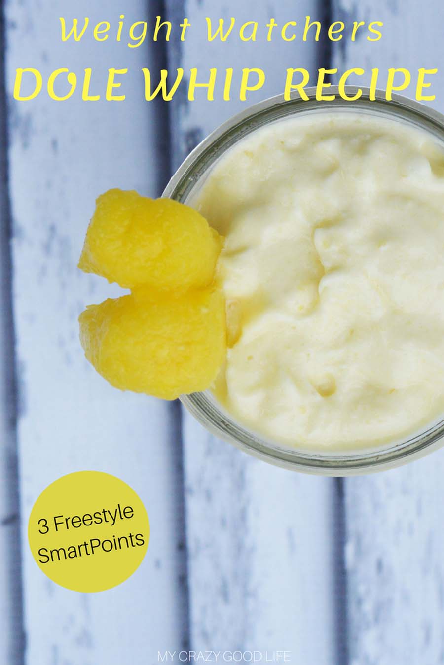 This Dole Whip dessert is approved for weight watchers! You can still enjoy a pinepple whip while losing weight and staying healthy. #WeightWatchers #DoleWhip #Disneyland #weightloss #fatloss #healthydessert