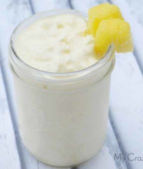This delicious dole whip Weight Watchers recipe is delicious, creamy, and full of flavor. It's the perfect indulgent treat that you can blend up in no time. #weightwatchers #smartpoints #recipes