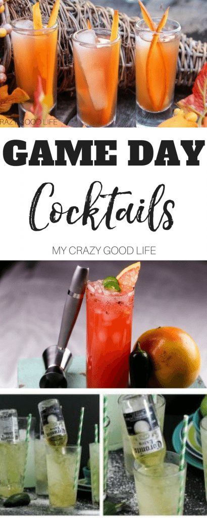 Getting ready for game day can be stressful. We all want to have the perfect menu, watching space, and more. These game day cocktails will help you and your guests enjoy your celebration!  #cocktails #gameday #recipes