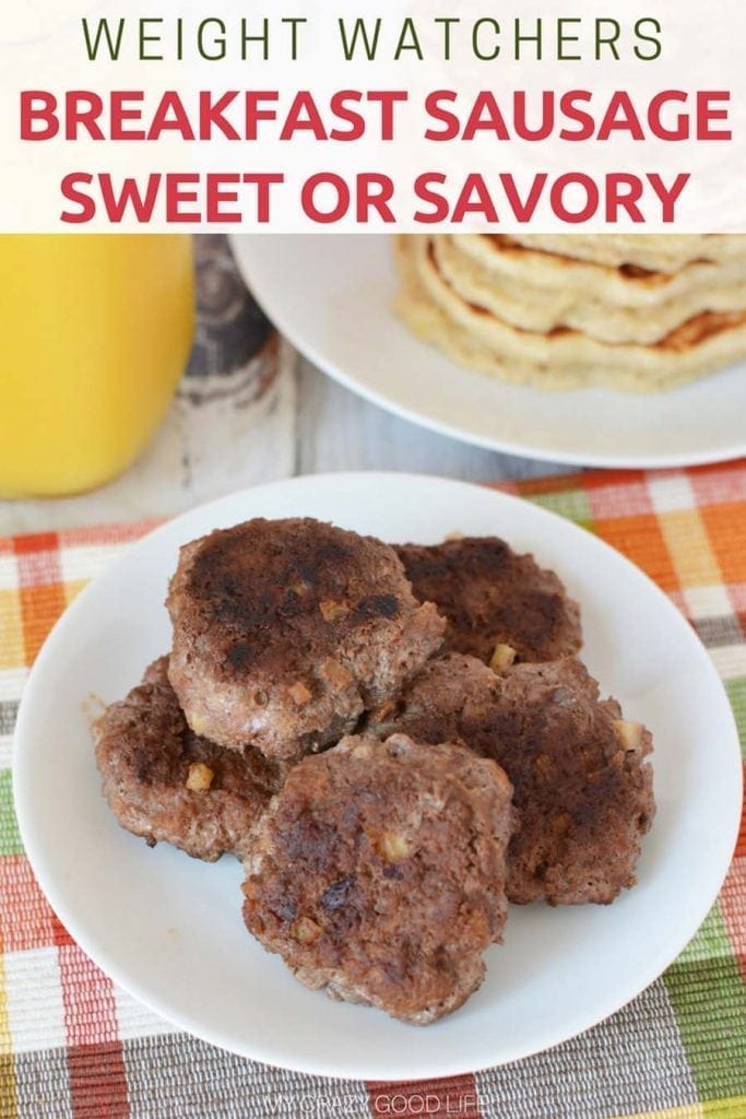 Making Weight Watchers breakfast sausage at home is easy and delicious. I'm going to show you how to make two different kinds, one sweet and one savory! You can pick your favorite or try them both and see what you think! #weightwatchers #recipes #freestyle #freestylerecipes #smartpoints #healthyrecipes #sausage #breakfast
