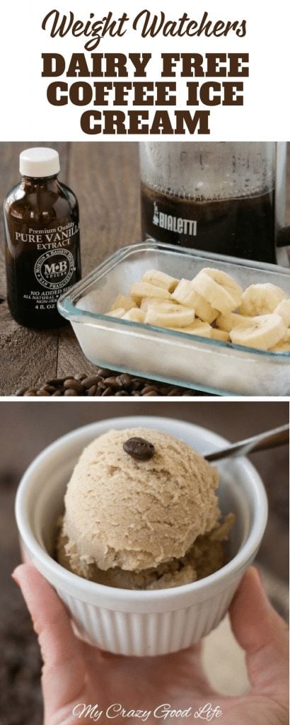 This Weight Watchers dairy free coffee ice cream is the perfect guilt free treat! No need to worry about splurging unnecessary points with this one! #weightwatchers #recipes #smartpoints #freestyle