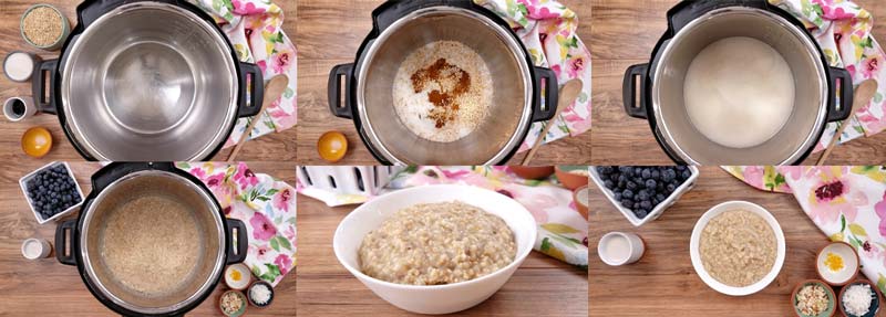 pictures that show how to make steel cut oats in the instant pot