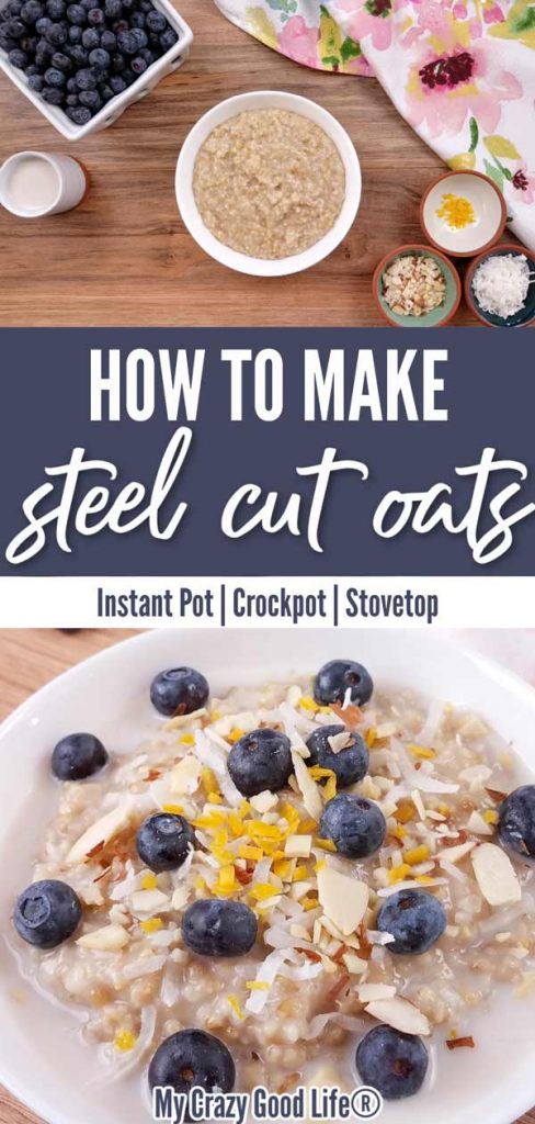 collage with text for steel cut oats