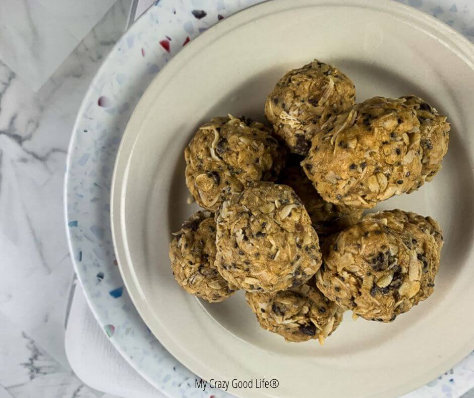 A plate of finished weight watchers no bake cookies.