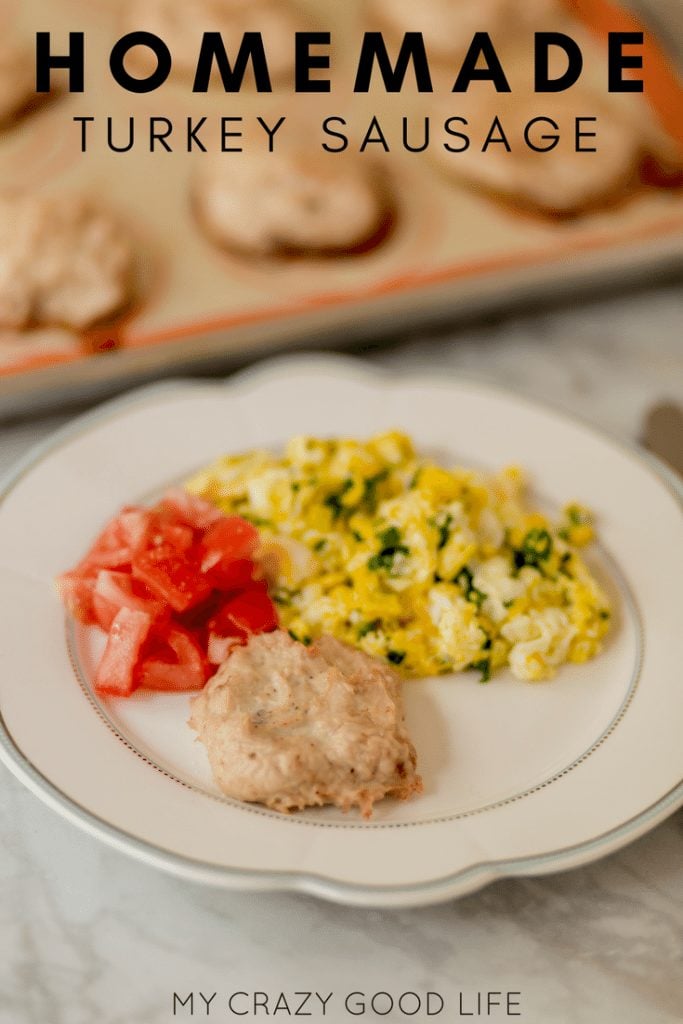 Homemade turkey sausage is a great way to start the day. It is packed with protein and the recipe is quick and simple. If you've never made homemade sausage this is a great place to start! #21dayfix #recipes #breakfast