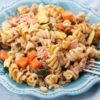 close up of slow cooker healthy tuna casserole