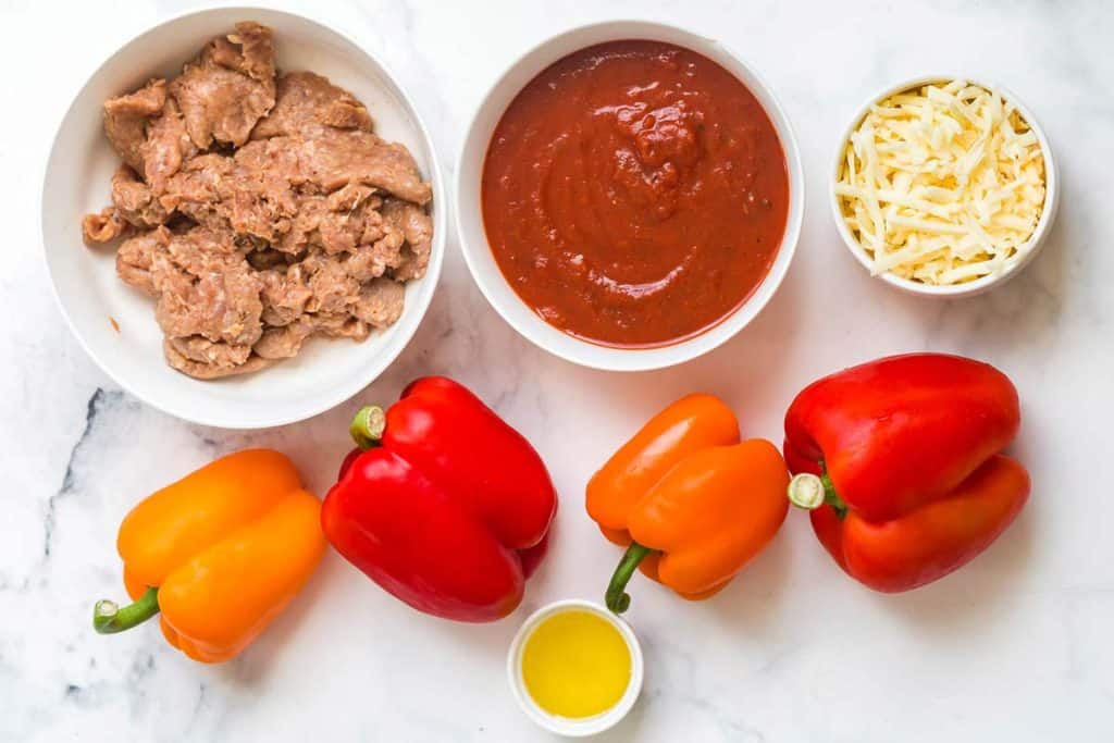 ingredients to make Pizza Stuffed Peppers