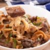 This healthy Beef Stroganoff recipe is one that the entire family will love! This is a hearty Instant Pot dinner that has been lightened up so you can even enjoy it on the 21 Day Fix. Easy Beef Stroganoff | Slow Cooker Beef Stroganoff | Crockpot Beef Stroganoff | 21 Day Fix Beef Stroganoff | healthy dinner recipes | healthy instant pot recipes