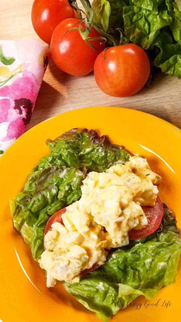 I can never have enough eggs on hand. They are such a great source of protein. I hard boil with the Instant Pot, include them in salads, whip them up for breakfast dishes, and lately I've been using them in this delicious and healthy egg salad recipe. #healthyrecipes #eggsalad #21dayfix #deliciousrecipes #lunchrecipes 