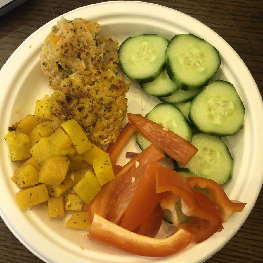 a plate for lunch on the 2B Mindset program