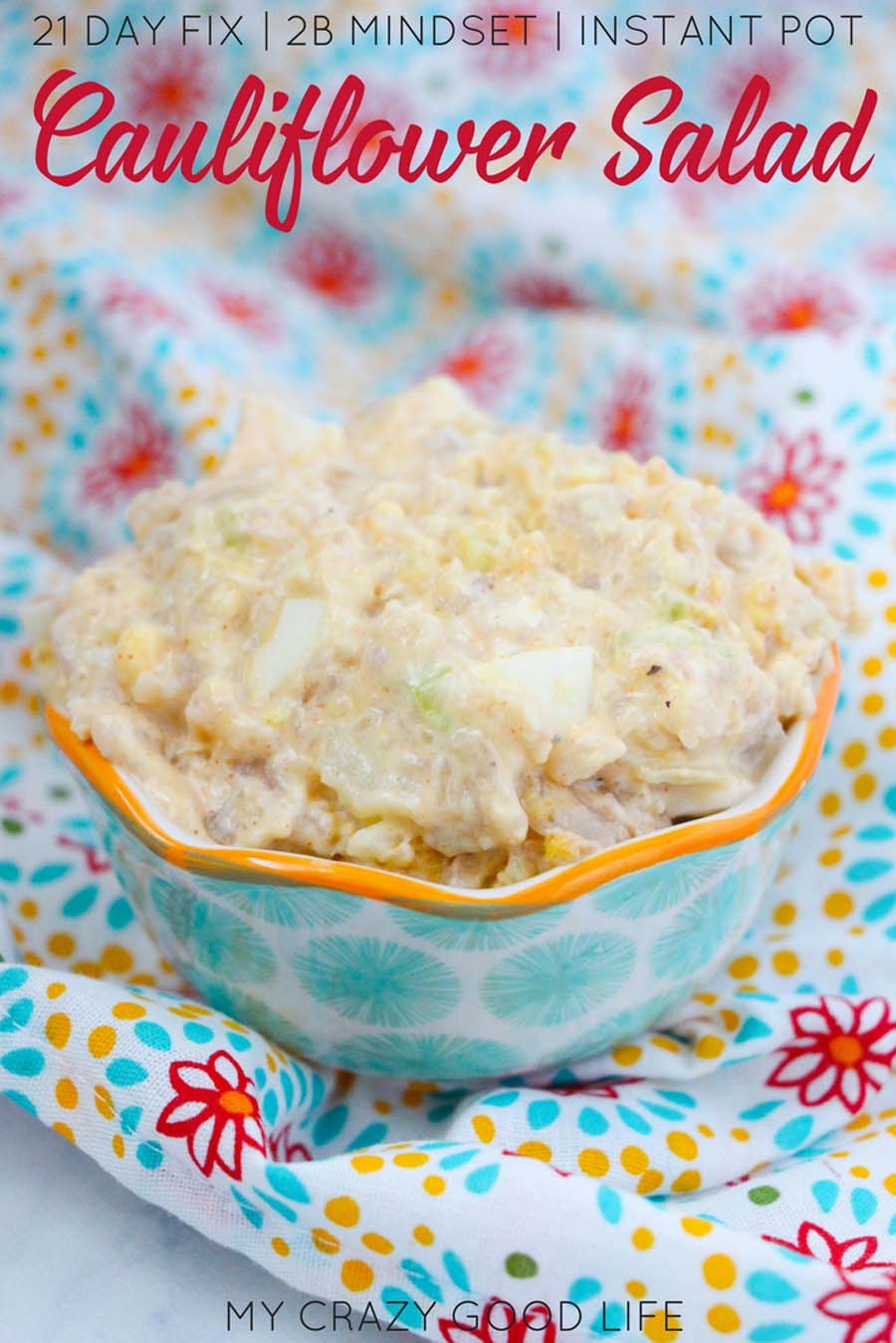 This Instant Pot cauliflower salad is a healthy and easy BBQ recipe! This mock potato salad with cauliflower is a healthy side dish! #instantpot #cauliflowersalad #pressurecooking #recipes #sidedish #tasty #BBQ #healthyrecipes
