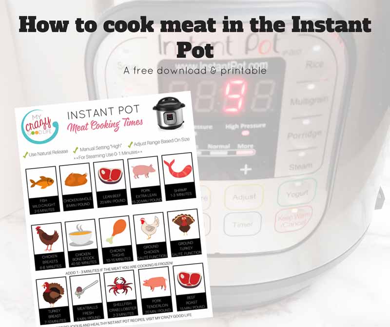 If you're cooking meat in the Instant Pot, here is a handy cheat sheet for Instant Pot cooking times for all of your lean meats! #instantpot #pressurecooking