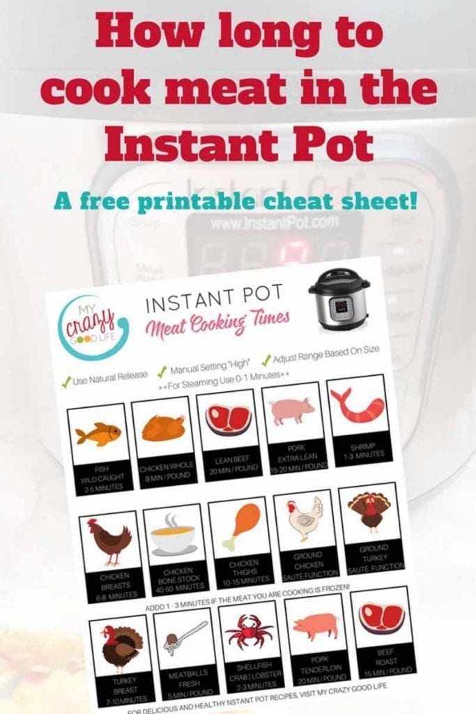 If you're cooking meat in the Instant Pot, here is a handy cheat sheet for Instant Pot cooking times for all of your lean meats! #instantpot #pressurecooking