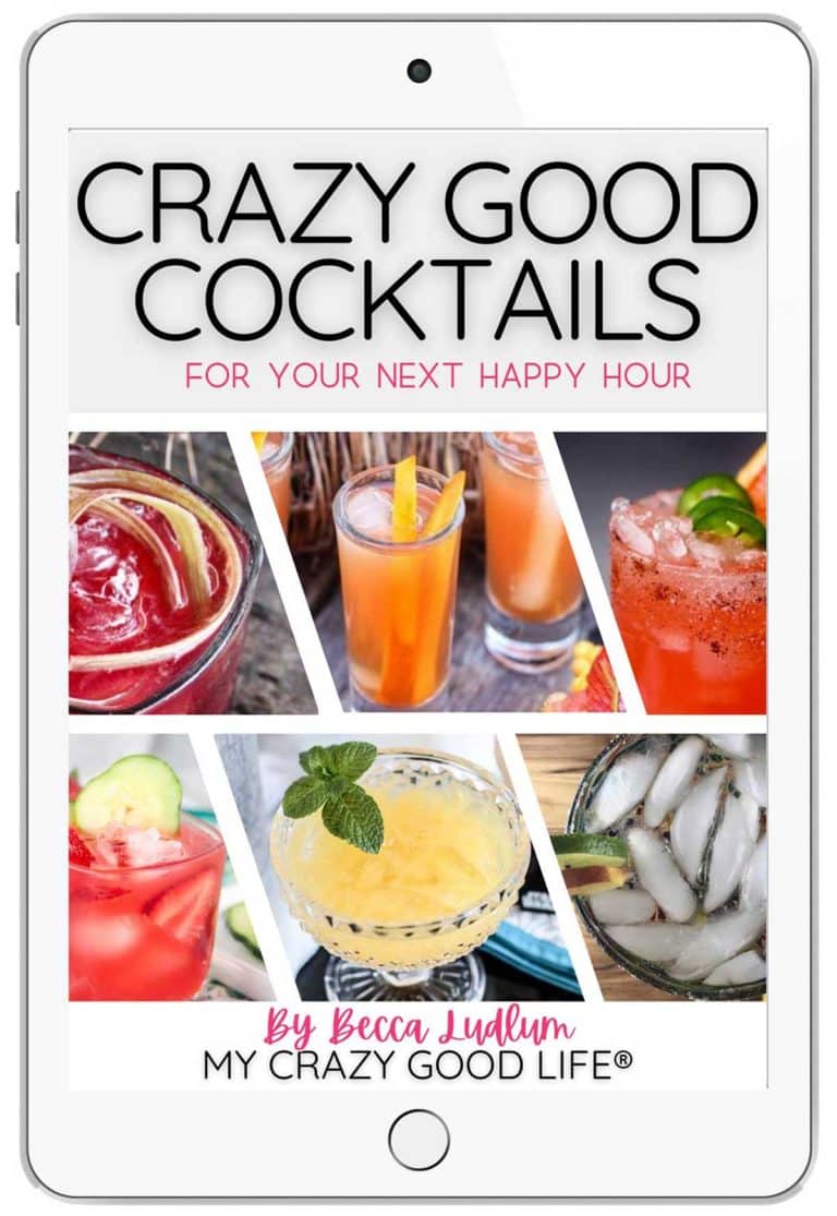 ipad with cover of Crazy Good Cocktails