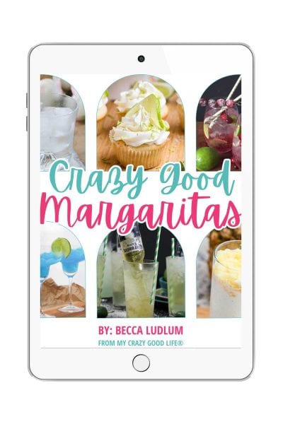 Collage image of crazy good margaritas on an iPad screen.