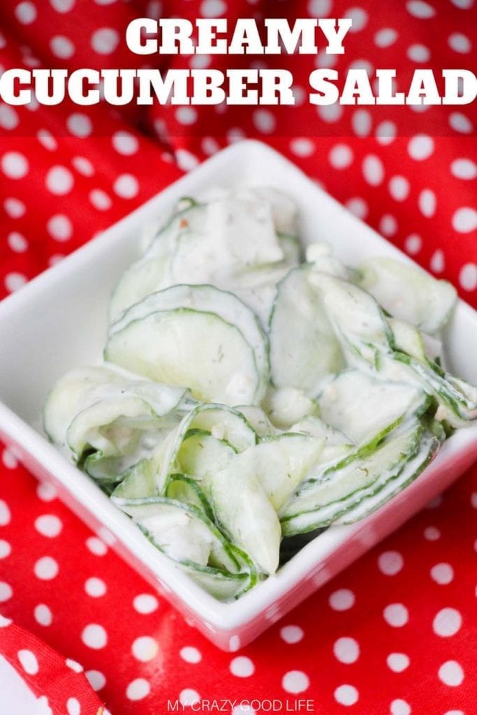 This Creamy and Healthy Cucumber Salad is the perfect summer meal or side. I love this healthy cucumber recipe–it’s a great cucumber snack! #healthy #sidedish #cucumber #cucumbersalad #21dayfix #21dfx #2Bmindset #healthyrecipes #glutenfree #eatclean