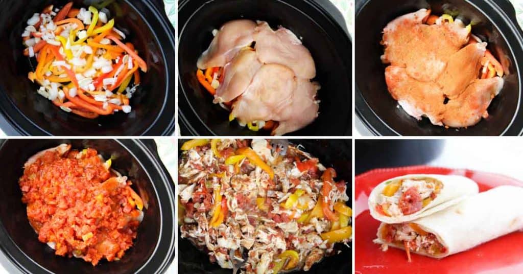 The Easiest Crockpot Chicken Fajitas collage